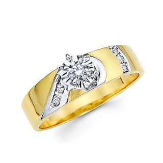 14k Gold Heart Diamond Engagement Wedding 3 Ring Set  