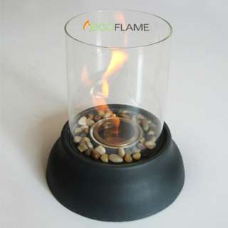 EcoFlame Round Personal Table Top Mini Fireplace Slate  