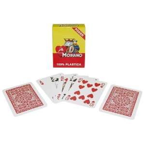  Modiano 100% Plastic Poker Size 4 Index Red Single Deck 