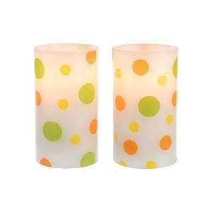  Polka Dot Battery Operated Candles Set of Two