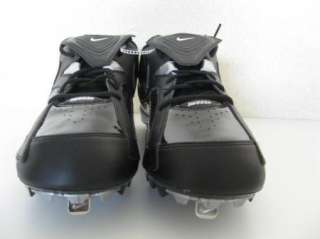 New NIKE Swoosh Lo BLACK Metal Baseball Cleats Shoes 16  
