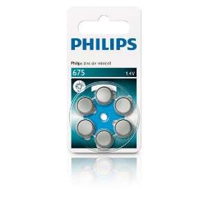 Philips Hearing Aid Batteries, Size 675, Zinc Air Button Cell 1.4V, 60 