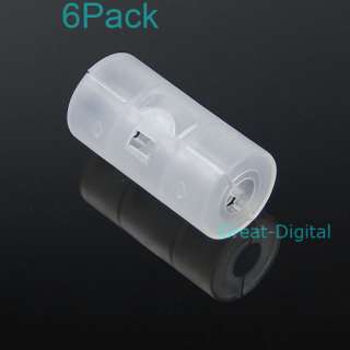 6x AA to C Size Battery Converter Adaptor Adapter Case  