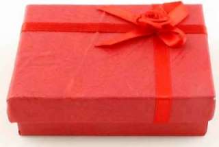 Jewelry Paper Ribbon Gift Box Scarlet/C. Blue 3 1/2 L  