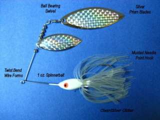oz Spinner bait Siliver bass lure Pike musky fishing  