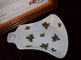 LEFTON VINTAGE HOLLY BELL SPOON REST CHRISTMAS HOLIDAY  