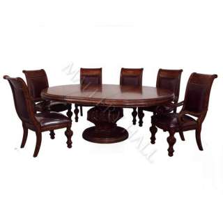 Royal Pedestal 84 Round Table Side Arm Chairs Leather  