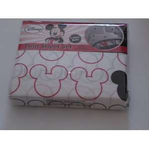  Disney Mickey Mouse 3 Piece Twin Sheet Set Cotton Rich 