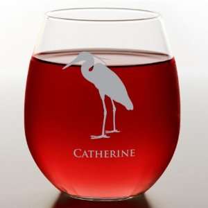  Heron Silhouette Stemless Red Wine Glass