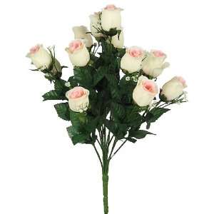 17 Elegant Silk Roses Wedding Bouquet   Cream/Pink #23  