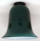 EMERALD GREEN CASED GLASS BELL LAMP SHADE LIGHT