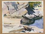 Winthrop Turney Listed Artist Quarry Watercolor 1940s  
