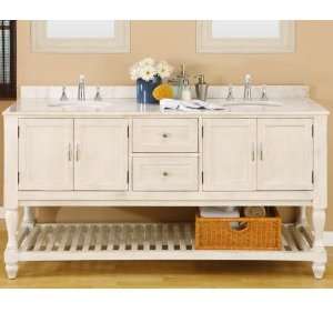   Sink Console with Turn Legs and White Marble Top