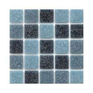  Slate Blue Blend 12 x 12 Inch Decorative Mosiac Wall Blue Glass Tile 
