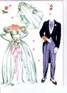 WEDDING Paper Dolls Reproduction 1950s Heres the Bride  