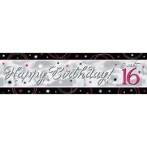  Sweet 16 Sparkle Metallic Giant Sign Banner 65in x 20in 