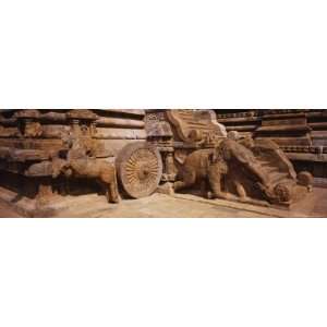  Sculptures of Animals Carved in a Temple, Tamil Nadu 