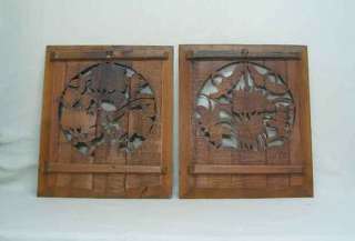 Nice Pair Chinese Antique Carved Wooden Panels B13 c01  