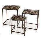 Imax Mazatol Iron Nesting Table Wrought Iron with Leaf Table Top 