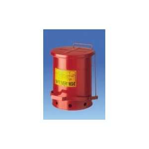 Justrite Oily Waste Cans, premium coated steel, has self closing cover 