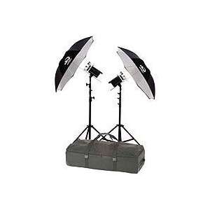   Travel Kit with 2 PL1250 Monolights, Stands, Umbrellas, & Wheeled Case