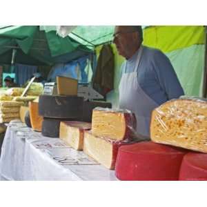  Street Market Stall Selling Cheese, Montevideo, Uruguay 