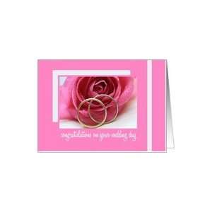  pink roses wedding congratulations Card: Health & Personal 